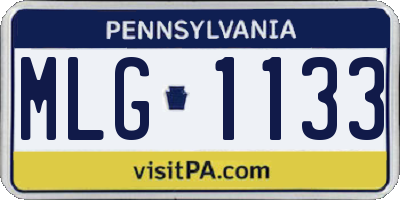 PA license plate MLG1133