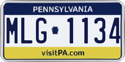 PA license plate MLG1134