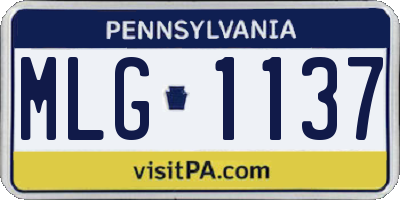 PA license plate MLG1137