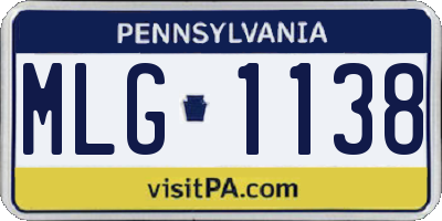 PA license plate MLG1138