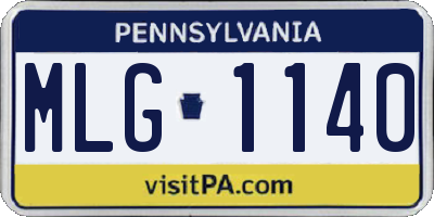 PA license plate MLG1140