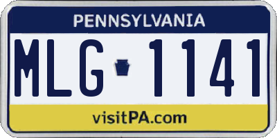PA license plate MLG1141