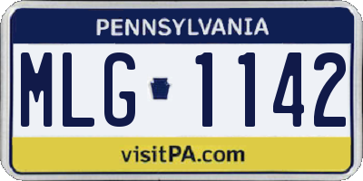 PA license plate MLG1142