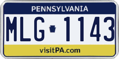 PA license plate MLG1143
