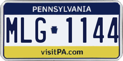 PA license plate MLG1144