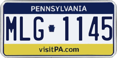 PA license plate MLG1145
