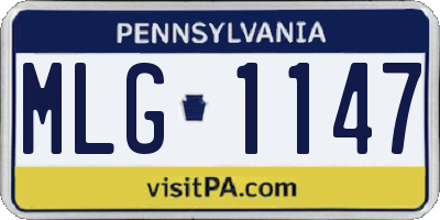 PA license plate MLG1147
