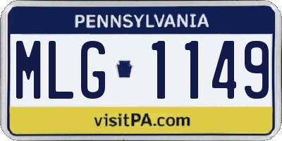 PA license plate MLG1149