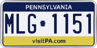 PA license plate MLG1151