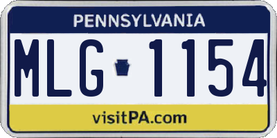 PA license plate MLG1154