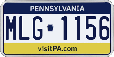 PA license plate MLG1156