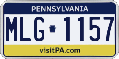 PA license plate MLG1157