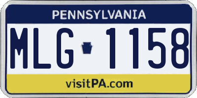 PA license plate MLG1158