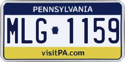PA license plate MLG1159
