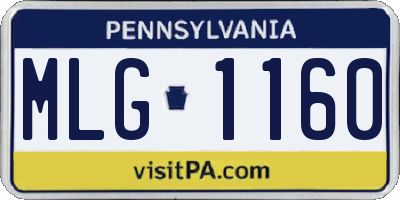 PA license plate MLG1160