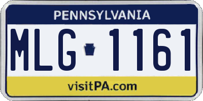 PA license plate MLG1161