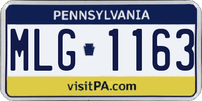 PA license plate MLG1163