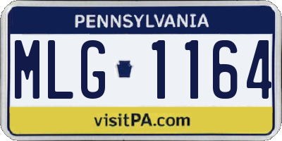 PA license plate MLG1164