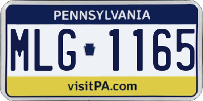 PA license plate MLG1165