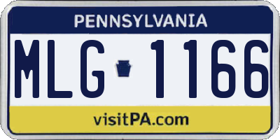 PA license plate MLG1166