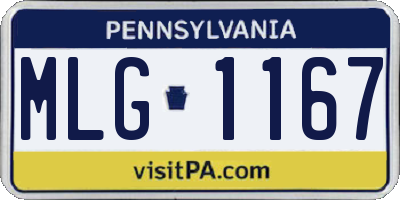 PA license plate MLG1167