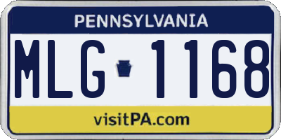 PA license plate MLG1168