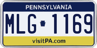 PA license plate MLG1169