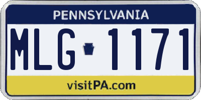 PA license plate MLG1171