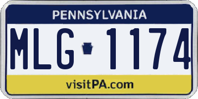PA license plate MLG1174