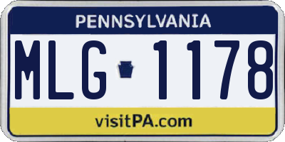 PA license plate MLG1178