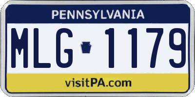 PA license plate MLG1179