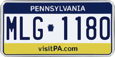 PA license plate MLG1180