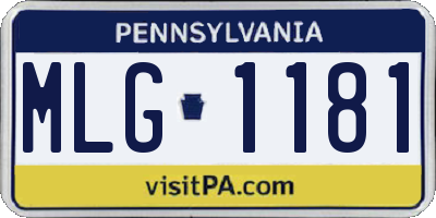 PA license plate MLG1181