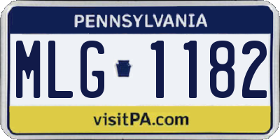 PA license plate MLG1182