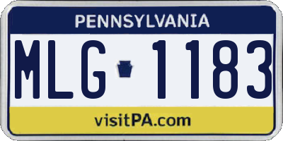 PA license plate MLG1183