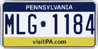 PA license plate MLG1184