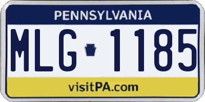 PA license plate MLG1185