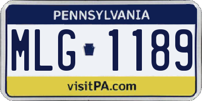 PA license plate MLG1189