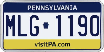 PA license plate MLG1190