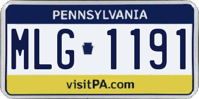PA license plate MLG1191