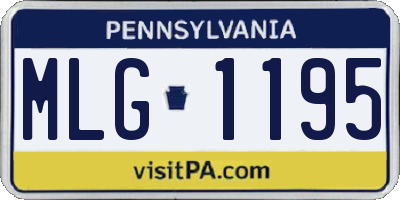 PA license plate MLG1195