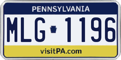 PA license plate MLG1196