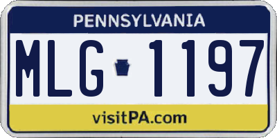 PA license plate MLG1197