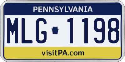PA license plate MLG1198