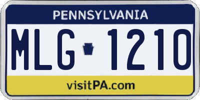 PA license plate MLG1210