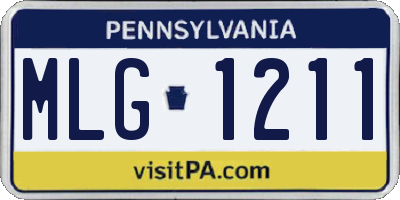 PA license plate MLG1211