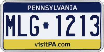 PA license plate MLG1213