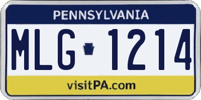 PA license plate MLG1214