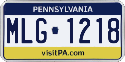 PA license plate MLG1218