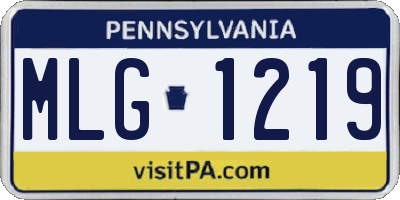 PA license plate MLG1219